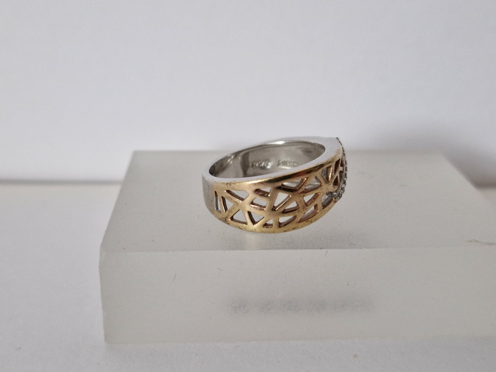 SUENO Solid Silver Ring Two Tone -Sterling - 925 - image 2