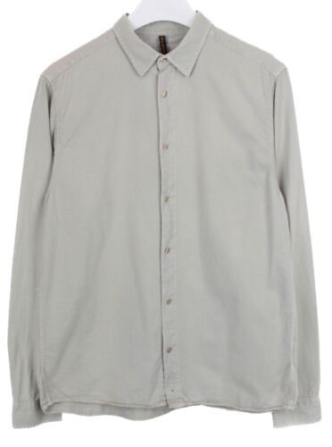 Camisa NUDIE para hombre GRANDE cuello extendido gris con botones informal - Imagen 1 de 6