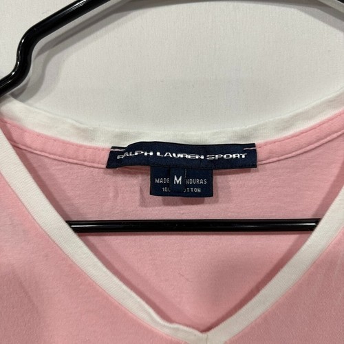 Ralph Lauren Sport T-Shirt Womens M Pink V-Neck Cotton Pony Logo - Bild 5 von 5