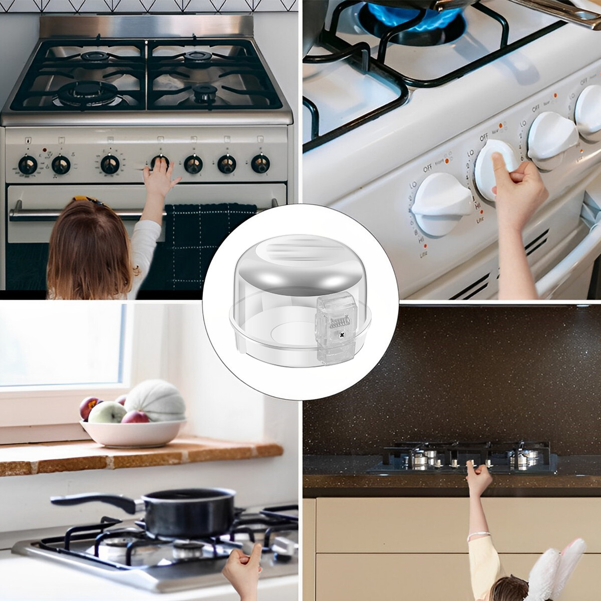 5X Gas Stove Knob Covers with Adhesive Heat Resistant Gas Knob Protection Cover⌟ - Picture 2 of 12
