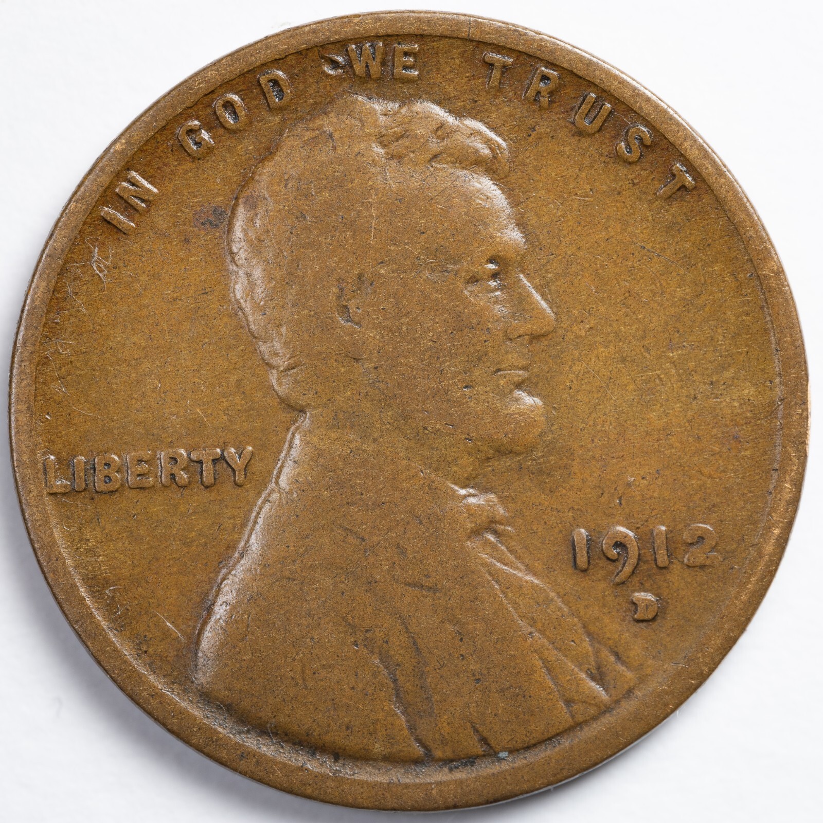 1912-D Very Good (VG) Lincoln Wheat Penny Cent Denver Mint