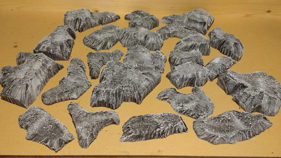 Wargaming Terrain - Caja grande juego de colinas acabado piedra Foto 2 de 4