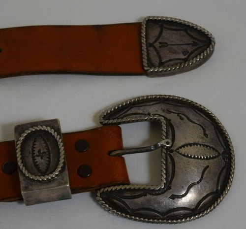 Sterling silver ranger belt buckle set 