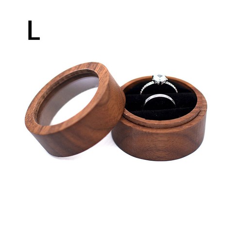 Caja de madera para anillos de boda estuche con soporte para anillos de compromiso cajas de joyería regalos - Imagen 19 de 38
