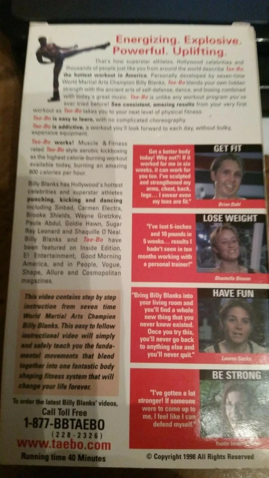 TAE BO 7TIME MARTIAL ARTS CHAMPION (VHS TAPE 1998 TOTAL BODY WORKOUT) - Image 2 of 2