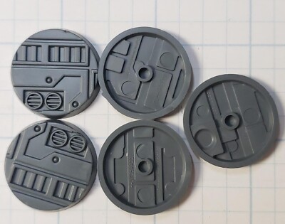 Necromunda Bits Delaque Ganger Textured 25mm Round Base x5