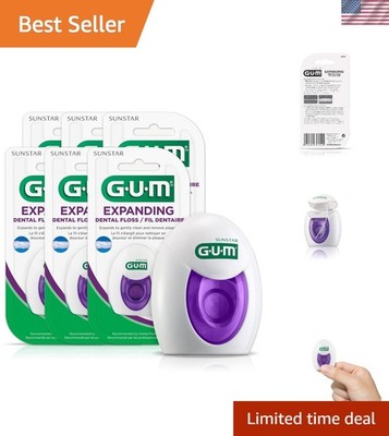 Unflavored Expanding Dental Floss - 3X More Effective for Deeper Clean, 6 Count