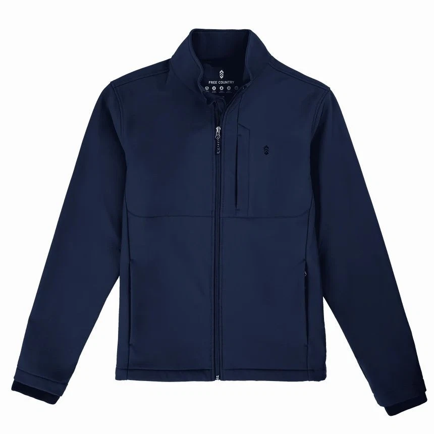 Free Country Mens M NEW Navy Bonded Fabric Wind Water Resistant Softshell Jacket