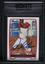 BAS 2012 Bowman Prospects Oscar Taveras #BP102 Seal of Authenticity Auto ow6