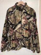 Mossy Oak Break Up Infinity Camouflage Collared Zip Fleece Jacket Men Size Large