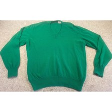 Architect Green 100 Virgin Wool VNeck Sweater Made in Italy Size L UNISEX VNTG