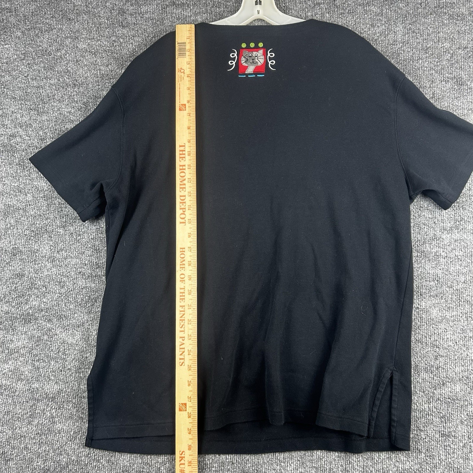 Bechamel Embroidered Cat Patchwork Tee Women XL B… - image 10