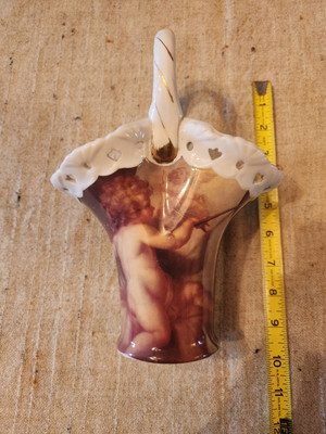 Formalities by Baum Brothers Cherub Collection 9.5'' Vase with Gold Trim