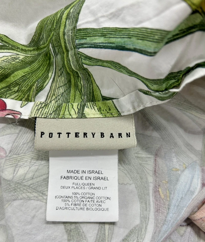 Pottery Barn 3 Pc SET Floral Tropical FULL/QUEEN Duvet Cover+ 2 Shams - Image 3 of 3