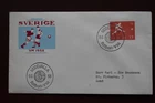 1958 Sweden Football World Cup cover Austria v Brazil Soccer Match postmark FDC