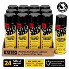 24x 500ML SAS20 Universal Maintenance Spray Car Motorbike MX Penetraing Lube WD 8.33 per litre