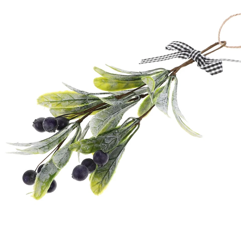  Muérdago con Bayas Artificial Esmerilado Pino Ramas Decoración Evergreen Foto 4 de 4