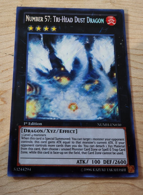 Yu-Gi-Oh! Number 57: Tri-Head Dust Dragon NUMH-EN030 1st Edition Exactly as Seen