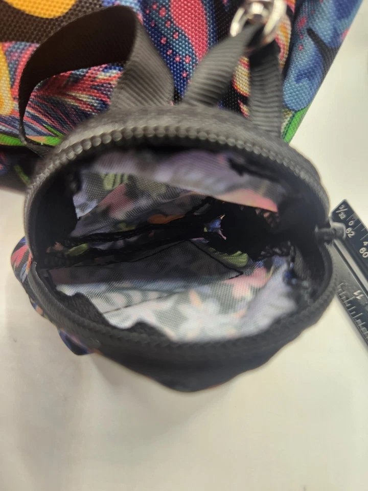 范斯 Off The Wall 花卉迷你背包带匹配钥匙扣袋热带印花 — 第 3/4 张图片