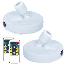HAMVIDNE Wireless LED Spotlight, Battery Operated Picture 2 Pack, Pure White