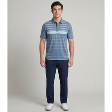 Callaway Opti-Dri Golf Polo Shirt Mens Medium Blue Striped Performance Tech S/S