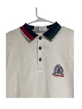Vintage Toshiba Senior Classic Polo Shirt Men's Medium Blue Green and Red Golf