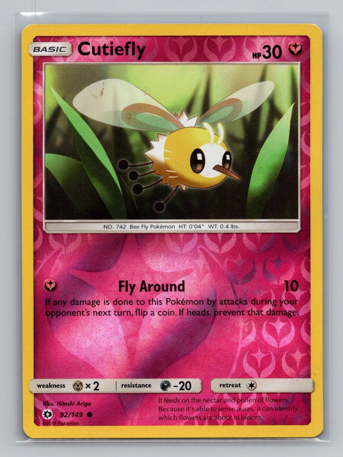 Cutiefly 92/149 Common SM Base Set Pokemon Reverse Holo Near Mint
