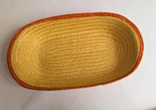 Vintage Rosenthal Netter Italy Woven basket Orange Trim Yellow Decor Organize