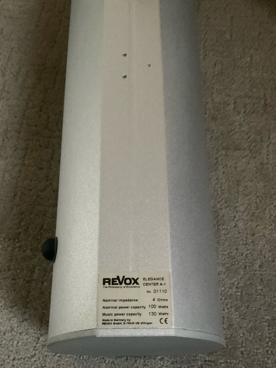 REVOX Elegance Center Channel Speaker Hi-Fi Home Theater - Germany - Preowned