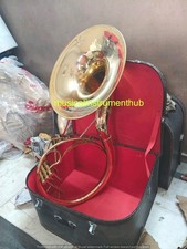 SOUSAPHONE 22"BELL PURE BRASS METAL IN GOLD POLISH MOUTHPC CASE FREE SHIPPING