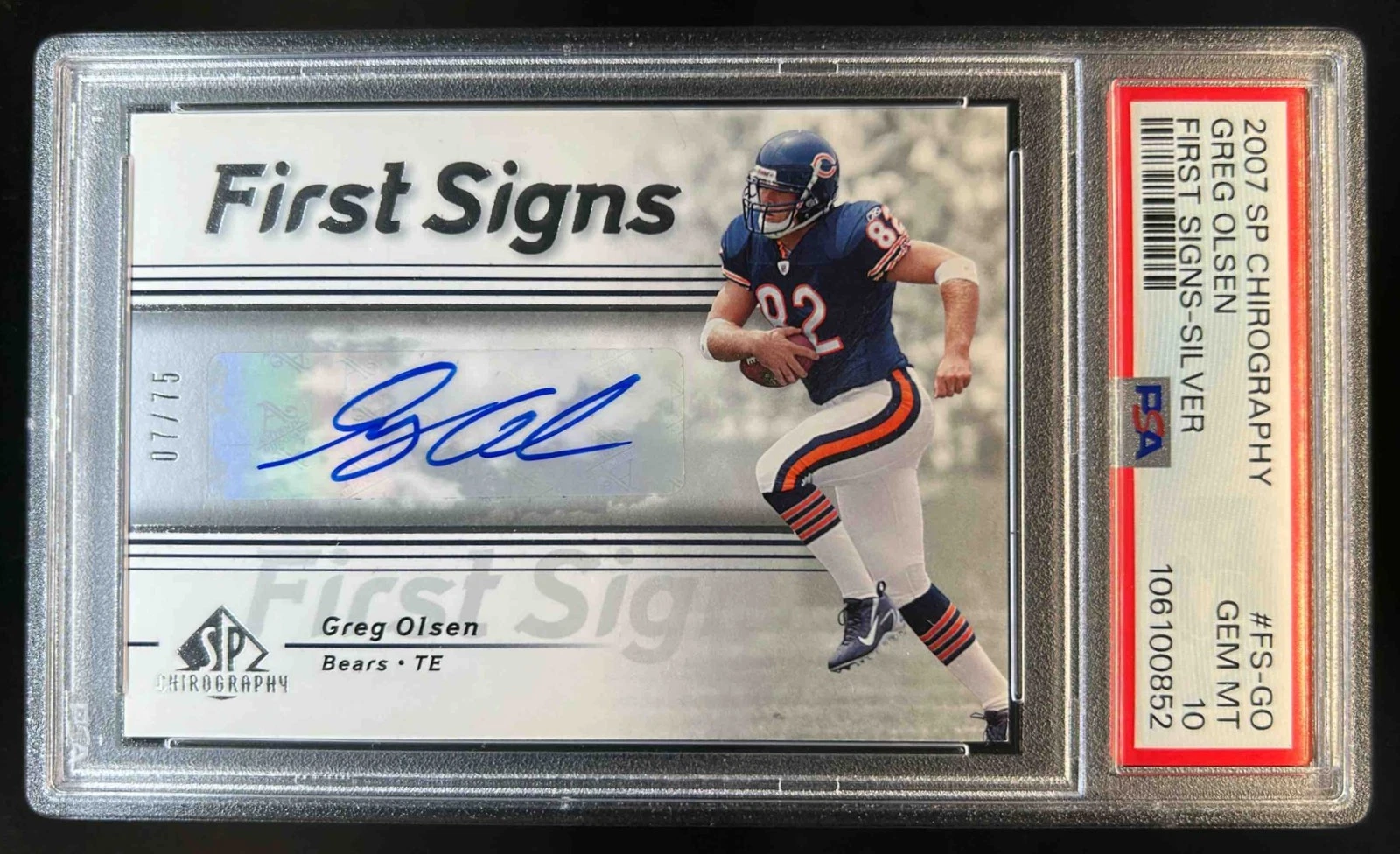 Greg Olsen SP Chirography First Signs #FSGO Silver