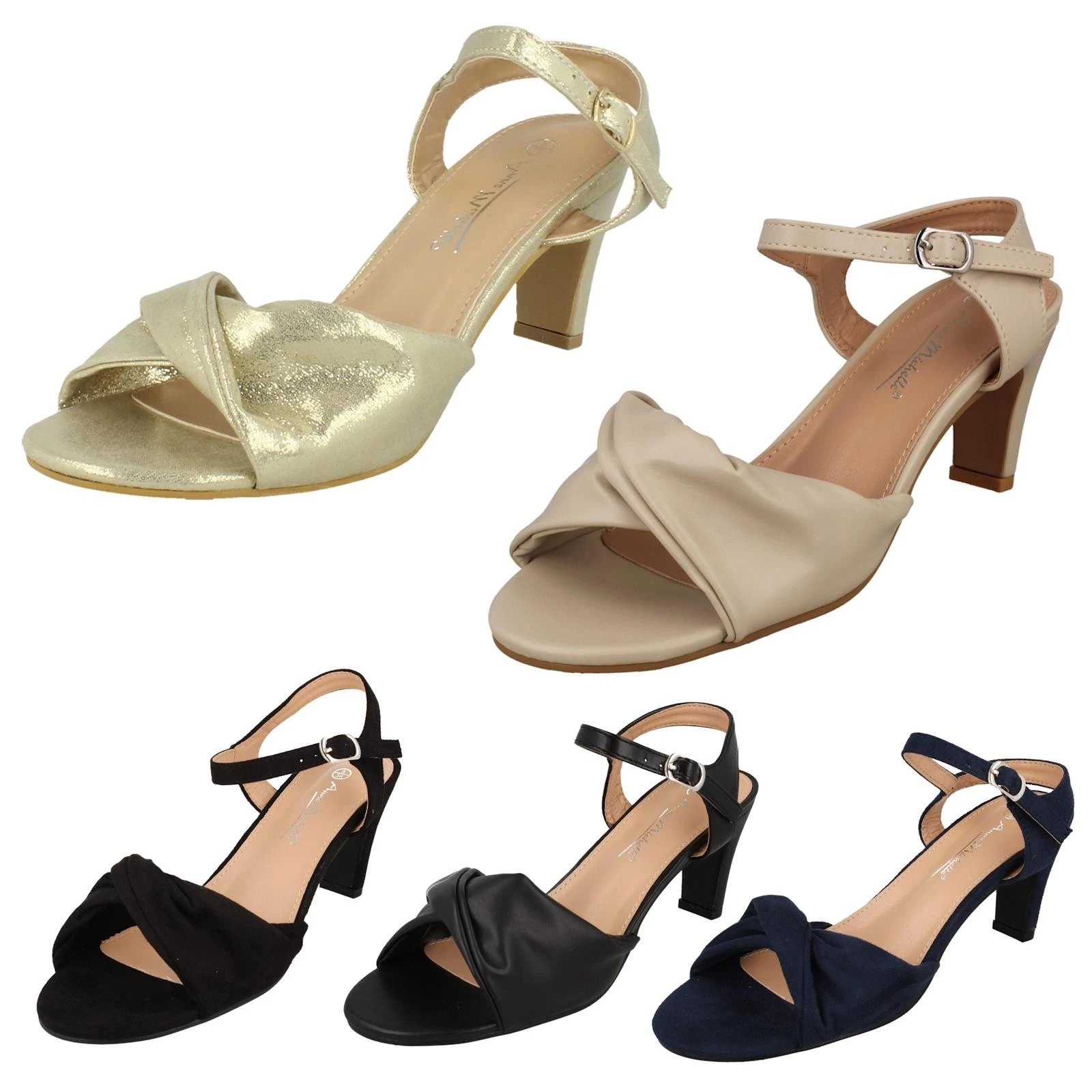 Ladies Anne Michelle Mid Heel Casual Wide Fit Sandals - F1R2111