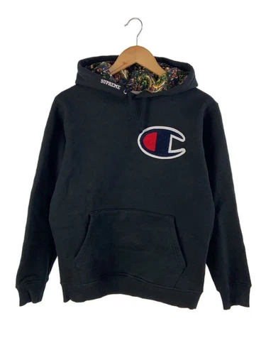 Felpa Supreme con cappuccio S cotone nero usata