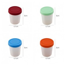 4Pcs/Pack Ice Cream Pots Ice Cream Plastic Box Empty Ice Cream Containers +