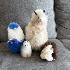 Handmade Peruvian Alpaca Fur Figures Lot of 4 Alpaca  Guinea Pig