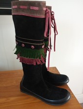 Pons Quintana Black Suede Boots Women's  Size 6