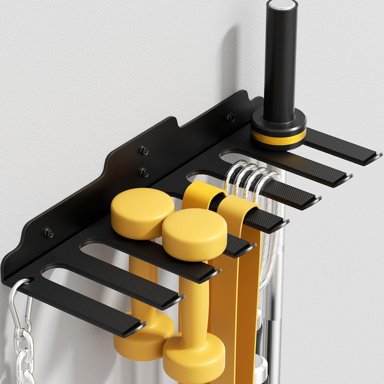 Vertical Olympic Barbell Hanger - Space-Saving Wall Rack for Home Gym