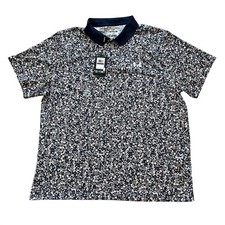 Under Armour Mens Matchplay Printed Polo Navy Floral Golf Shirt 2XL 1377377-418