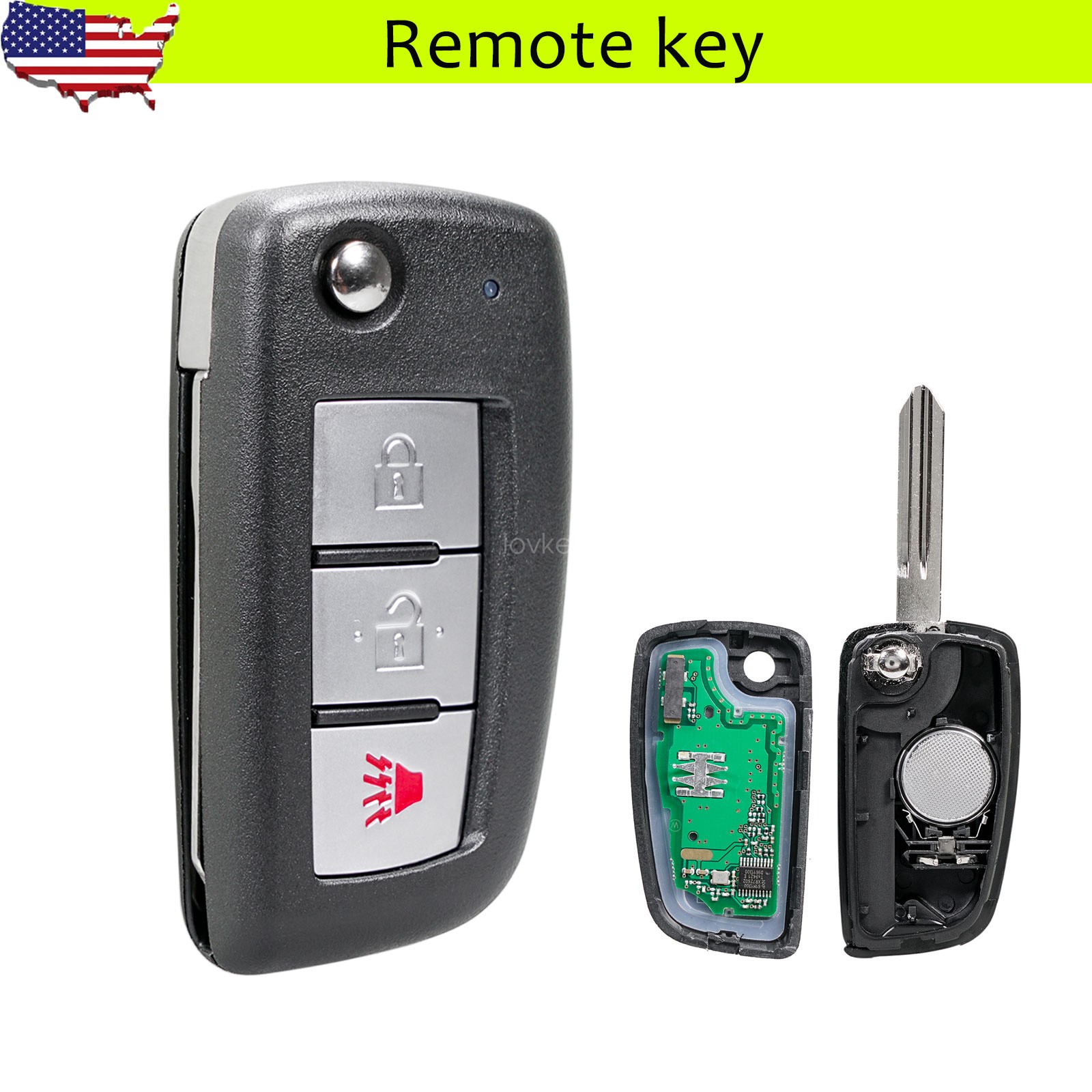 Flip Remote Key Fob for Nissan Rogue 2014 2015 2016 2017 2018 2019 CWTWB1G767