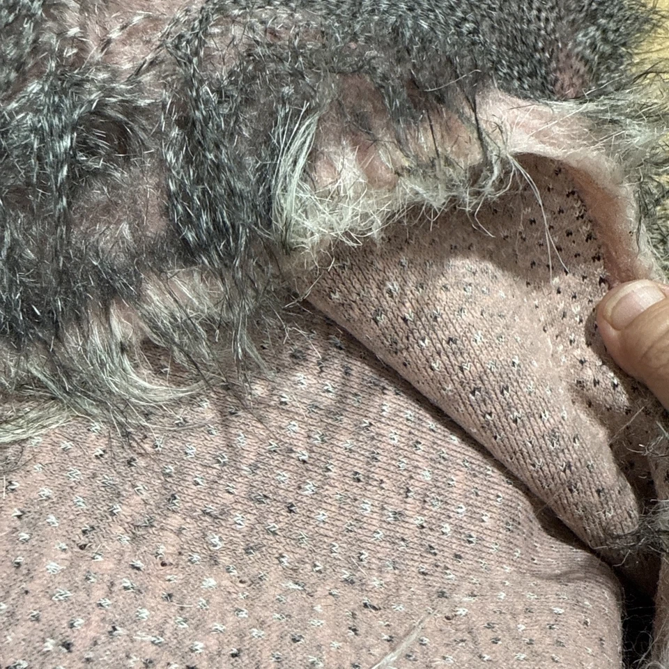 Fantasia remanescente de pele sintética tecido pilha longa cinza preto rosa 114x58 - 6 lb - Imagem 3 de 4