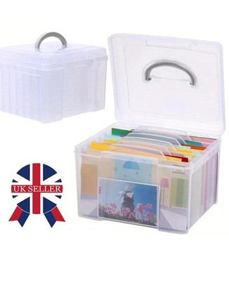 Photos Organizer/ Craft Greeting Card Storage Box with Dividers