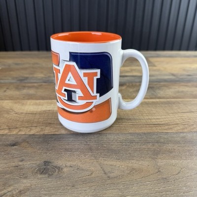 NCAA Auburn University Tigers Enhanced Logo 15 oz. White Orange Coffee Mug
