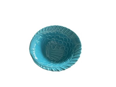 Vintage Arlington Design Turquoise Fish Bowl 8 