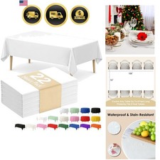 Disposable Plastic Tablecloth Waterproof Rectangle 54x108 Inch 22 Pack