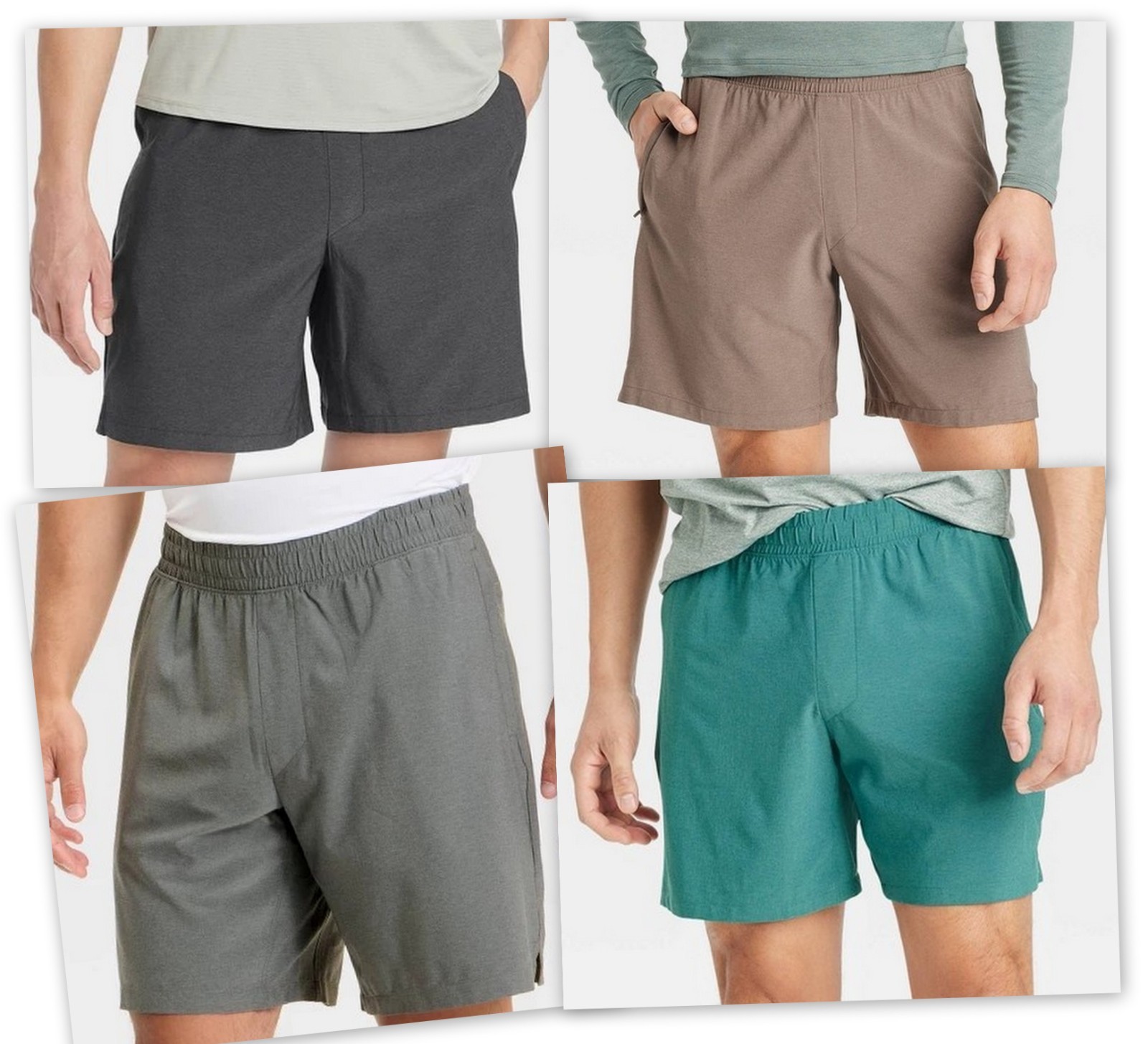 Men's Woven Every Day Shorts 8"  All in Motion Teal/Dark or light Gray/Brown