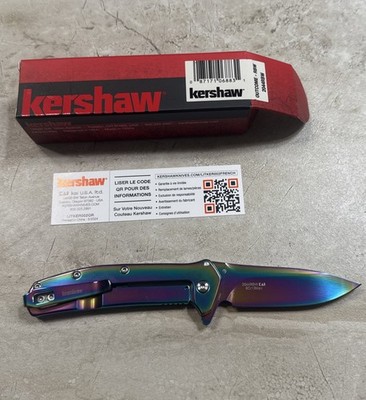 KERSHAW 2044RBW Outcome Framelock A/O Rainbow Folding 8Cr13MoV Pocket Knife