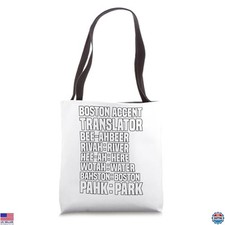 Funny Boston Accent Translator Tote Bag for Sports Fans - Bawston Townie Design