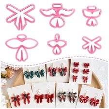KEOKER Bow Clay Cutters, Christmas Polymer Clay Cutters, 6 Shapes Ribbon Clay...