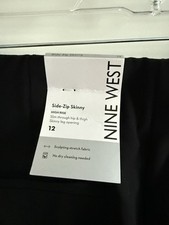 Nine West Side-Zip Skinny Pants High Rise Sculpting Stretch Fabric
