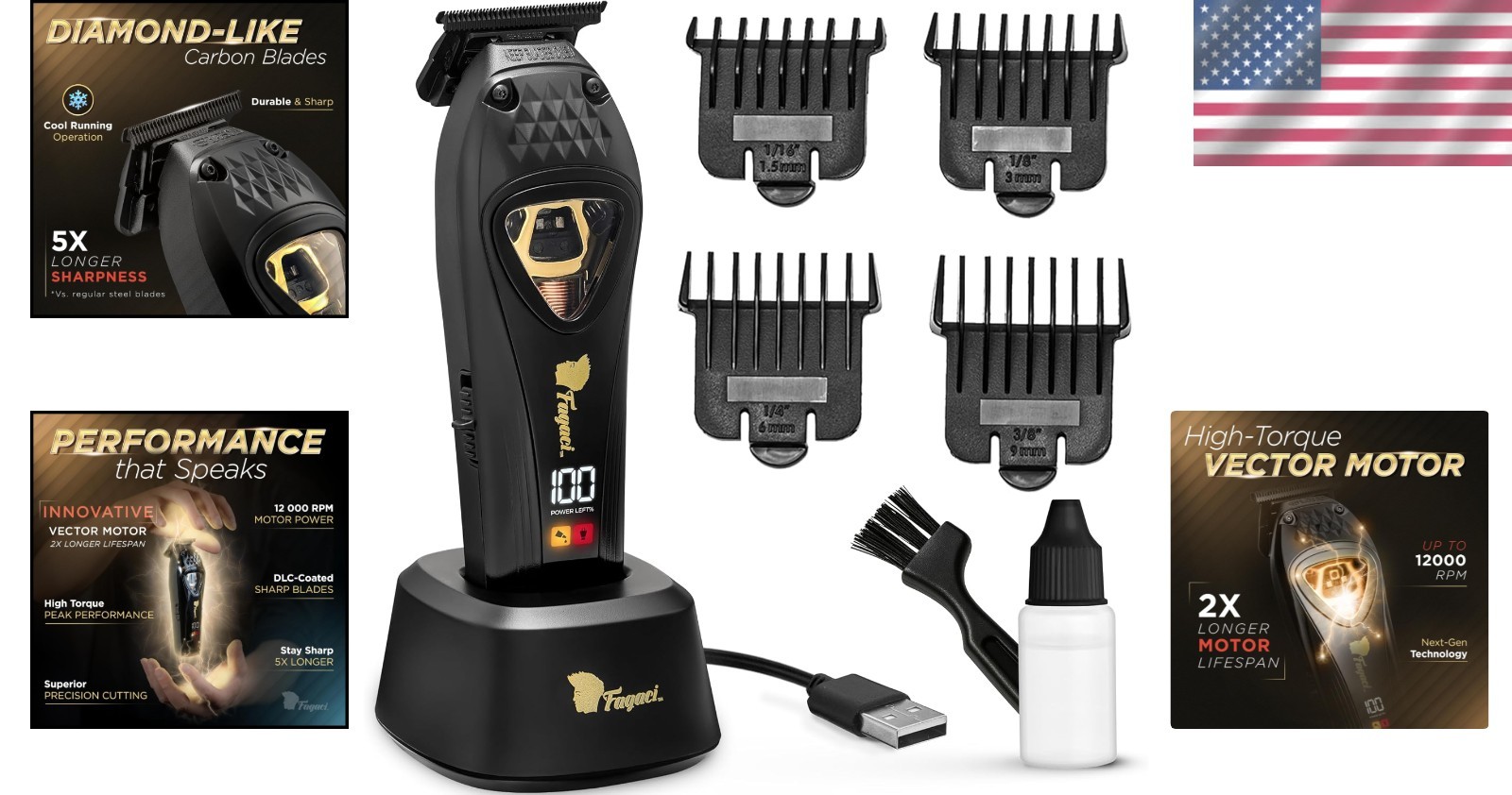 Zero Gap Trimmer for Men, High Torque Motor, DLC Blades